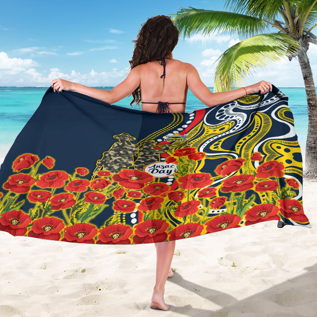 North Queensland Cowboys ANZAC Sarong Indigenous Wave Poppy Remembrance Cowboy