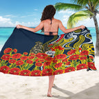 North Queensland Cowboys ANZAC Sarong Indigenous Wave Poppy Remembrance Cowboy