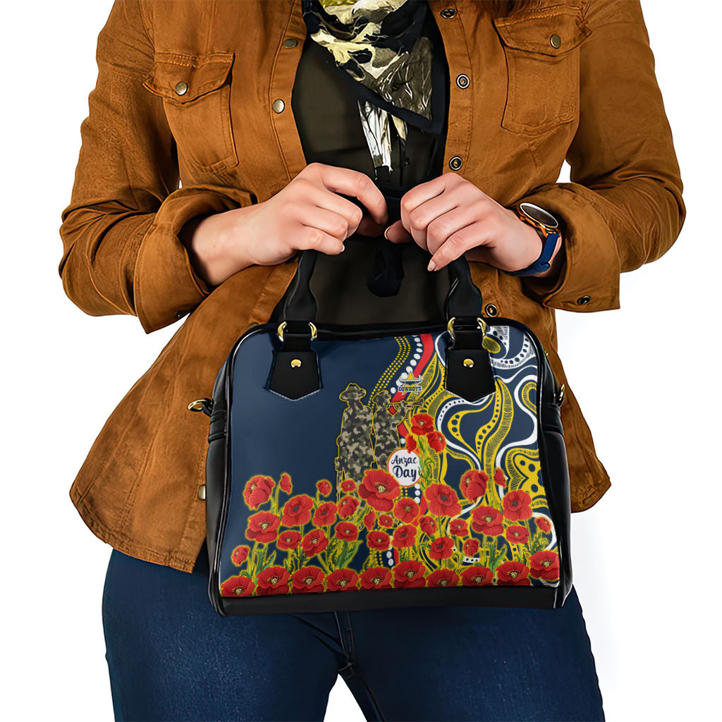 North Queensland Cowboys ANZAC Shoulder Handbag Indigenous Wave Poppy Remembrance Cowboy