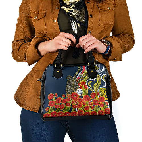 North Queensland Cowboys ANZAC Shoulder Handbag Indigenous Wave Poppy Remembrance Cowboy