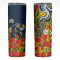 North Queensland Cowboys ANZAC Skinny Tumbler Indigenous Wave Poppy Remembrance Cowboy