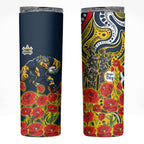 North Queensland Cowboys ANZAC Skinny Tumbler Indigenous Wave Poppy Remembrance Cowboy