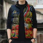 North Queensland Cowboys ANZAC Sleeveless Puffer Jacket Indigenous Wave Poppy Remembrance Cowboy