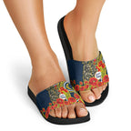 North Queensland Cowboys ANZAC Slide Sandals Indigenous Wave Poppy Remembrance Cowboy