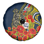 North Queensland Cowboys ANZAC Spare Tire Cover Indigenous Wave Poppy Remembrance Cowboy