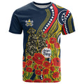 North Queensland Cowboys ANZAC T Shirt Indigenous Wave Poppy Remembrance Cowboy