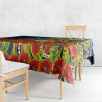 North Queensland Cowboys ANZAC Tablecloth Indigenous Wave Poppy Remembrance Cowboy