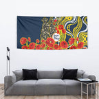 North Queensland Cowboys ANZAC Tapestry Indigenous Wave Poppy Remembrance Cowboy