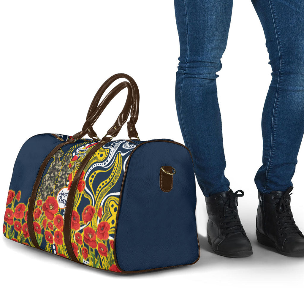 North Queensland Cowboys ANZAC Travel Bag Indigenous Wave Poppy Remembrance Cowboy