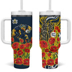North Queensland Cowboys ANZAC Tumbler With Handle Indigenous Wave Poppy Remembrance Cowboy