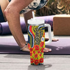 North Queensland Cowboys ANZAC Tumbler With Handle Indigenous Wave Poppy Remembrance Cowboy