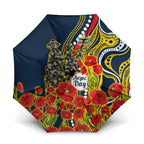 North Queensland Cowboys ANZAC Umbrella Indigenous Wave Poppy Remembrance Cowboy