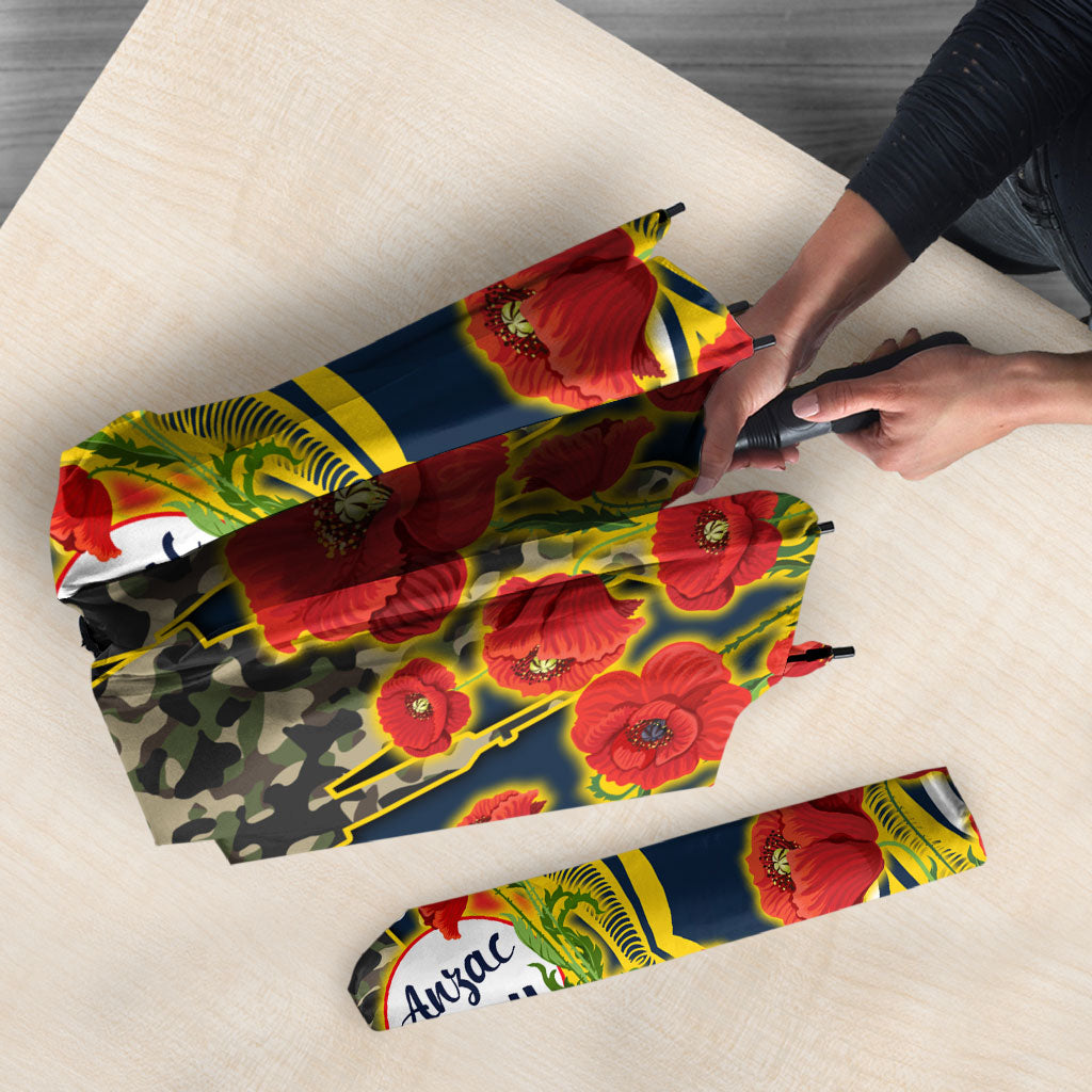 North Queensland Cowboys ANZAC Umbrella Indigenous Wave Poppy Remembrance Cowboy