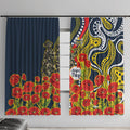 North Queensland Cowboys ANZAC Window Curtain Indigenous Wave Poppy Remembrance Cowboy