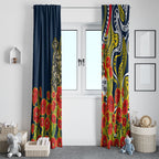 North Queensland Cowboys ANZAC Window Curtain Indigenous Wave Poppy Remembrance Cowboy