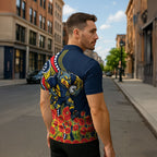 North Queensland Cowboys ANZAC Zipper Polo Shirt Indigenous Wave Poppy Remembrance Cowboy