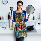 Personalized Gold Coast Titans ANZAC Apron Indigenous Camouflage Poppy Memorial Soldier Spartan