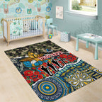 Personalized Gold Coast Titans ANZAC Area Rug Indigenous Camouflage Poppy Memorial Soldier Spartan