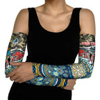 Personalized Gold Coast Titans ANZAC Arm Sleeves Indigenous Camouflage Poppy Memorial Soldier Spartan