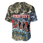 Personalized Gold Coast Titans ANZAC Baseball Jersey Indigenous Camouflage Poppy Memorial Soldier Spartan