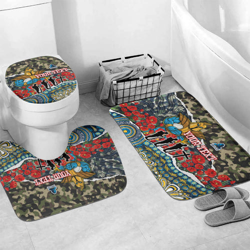 Personalized Gold Coast Titans ANZAC Bathroom Set Indigenous Camouflage Poppy Memorial Soldier Spartan
