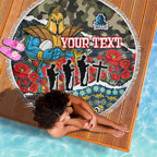 Personalized Gold Coast Titans ANZAC Beach Blanket Indigenous Camouflage Poppy Memorial Soldier Spartan