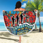 Personalized Gold Coast Titans ANZAC Beach Blanket Indigenous Camouflage Poppy Memorial Soldier Spartan
