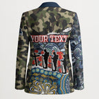 Personalized Gold Coast Titans ANZAC Blazer Indigenous Camouflage Poppy Memorial Soldier Spartan