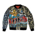 Personalized Gold Coast Titans ANZAC Bomber Jacket Indigenous Camouflage Poppy Memorial Soldier Spartan
