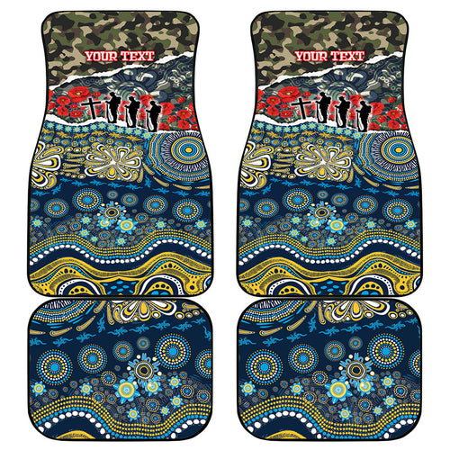 Personalized Gold Coast Titans ANZAC Car Mats Indigenous Camouflage Poppy Memorial Soldier Spartan