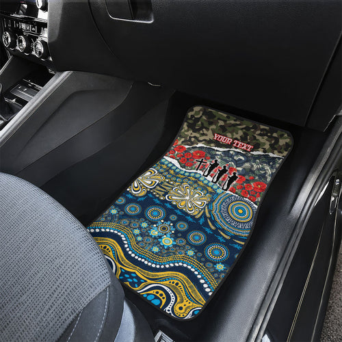 Personalized Gold Coast Titans ANZAC Car Mats Indigenous Camouflage Poppy Memorial Soldier Spartan