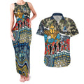Personalized Gold Coast Titans ANZAC Couples Matching Tank Maxi Dress and Hawaiian Shirt Indigenous Camouflage Poppy Memorial Soldier Spartan