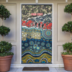 Personalized Gold Coast Titans ANZAC Door Cover Indigenous Camouflage Poppy Memorial Soldier Spartan