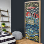 Personalized Gold Coast Titans ANZAC Door Cover Indigenous Camouflage Poppy Memorial Soldier Spartan