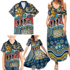 Personalized Gold Coast Titans ANZAC Family Matching Summer Maxi Dress and Hawaiian Shirt Indigenous Camouflage Poppy Memorial Soldier Spartan