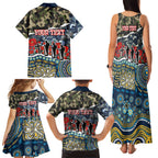Personalized Gold Coast Titans ANZAC Family Matching Tank Maxi Dress and Hawaiian Shirt Indigenous Camouflage Poppy Memorial Soldier Spartan