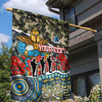 Personalized Gold Coast Titans ANZAC Garden Flag Indigenous Camouflage Poppy Memorial Soldier Spartan