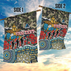 Personalized Gold Coast Titans ANZAC Garden Flag Indigenous Camouflage Poppy Memorial Soldier Spartan
