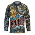 Personalized Gold Coast Titans ANZAC Hockey Jersey Indigenous Camouflage Poppy Memorial Soldier Spartan