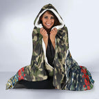 Personalized Gold Coast Titans ANZAC Hooded Blanket Indigenous Camouflage Poppy Memorial Soldier Spartan