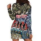 Personalized Gold Coast Titans ANZAC Hoodie Dress Indigenous Camouflage Poppy Memorial Soldier Spartan