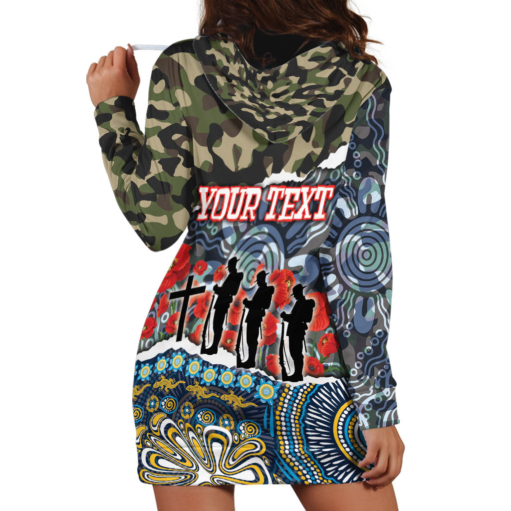 Personalized Gold Coast Titans ANZAC Hoodie Dress Indigenous Camouflage Poppy Memorial Soldier Spartan