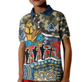 Personalized Gold Coast Titans ANZAC Kid Polo Shirt Indigenous Camouflage Poppy Memorial Soldier Spartan