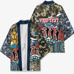 Personalized Gold Coast Titans ANZAC Kimono Indigenous Camouflage Poppy Memorial Soldier Spartan