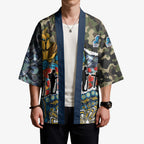 Personalized Gold Coast Titans ANZAC Kimono Indigenous Camouflage Poppy Memorial Soldier Spartan