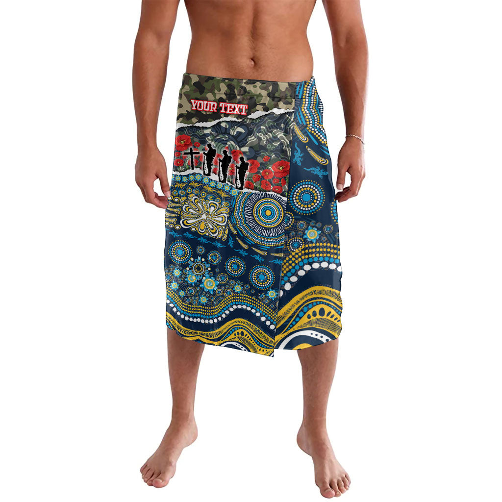 Personalized Gold Coast Titans ANZAC Lavalava Indigenous Camouflage Poppy Memorial Soldier Spartan