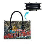 Personalized Gold Coast Titans ANZAC Leather Bag Indigenous Camouflage Poppy Memorial Soldier Spartan