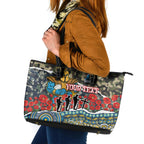 Personalized Gold Coast Titans ANZAC Leather Tote Bag Indigenous Camouflage Poppy Memorial Soldier Spartan
