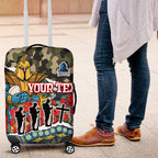 Personalized Gold Coast Titans ANZAC Luggage Cover Indigenous Camouflage Poppy Memorial Soldier Spartan