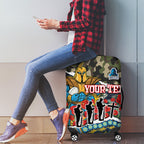 Personalized Gold Coast Titans ANZAC Luggage Cover Indigenous Camouflage Poppy Memorial Soldier Spartan